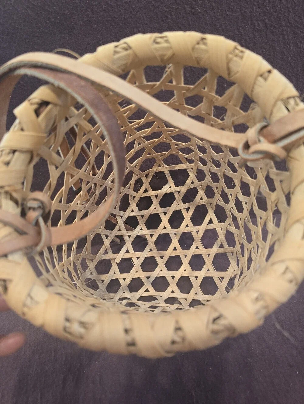 Vtg Basket Ikebana Gathering Fishing Handmade Unused